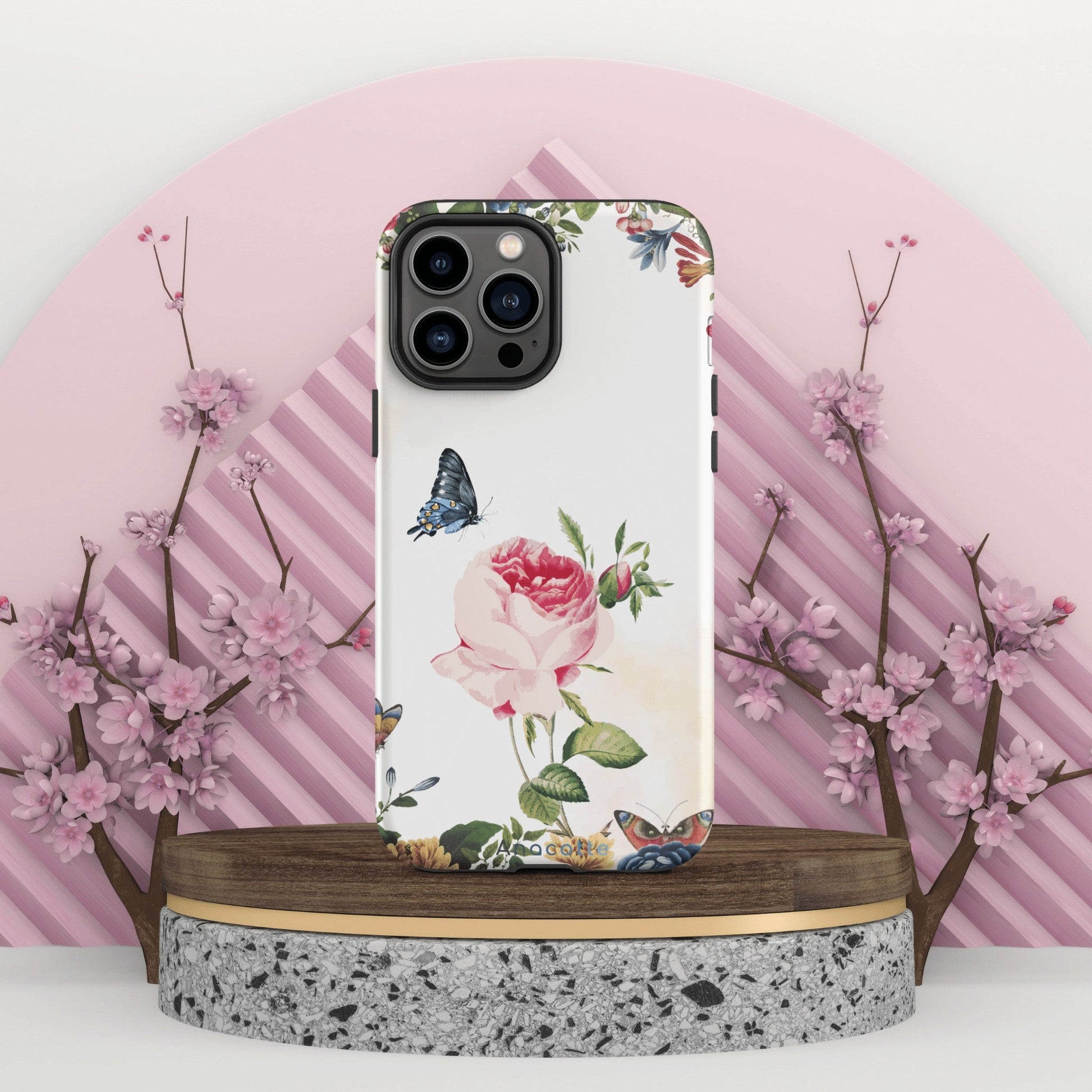 Anacotte Stunning Flower and Butterfly iPhone case-3