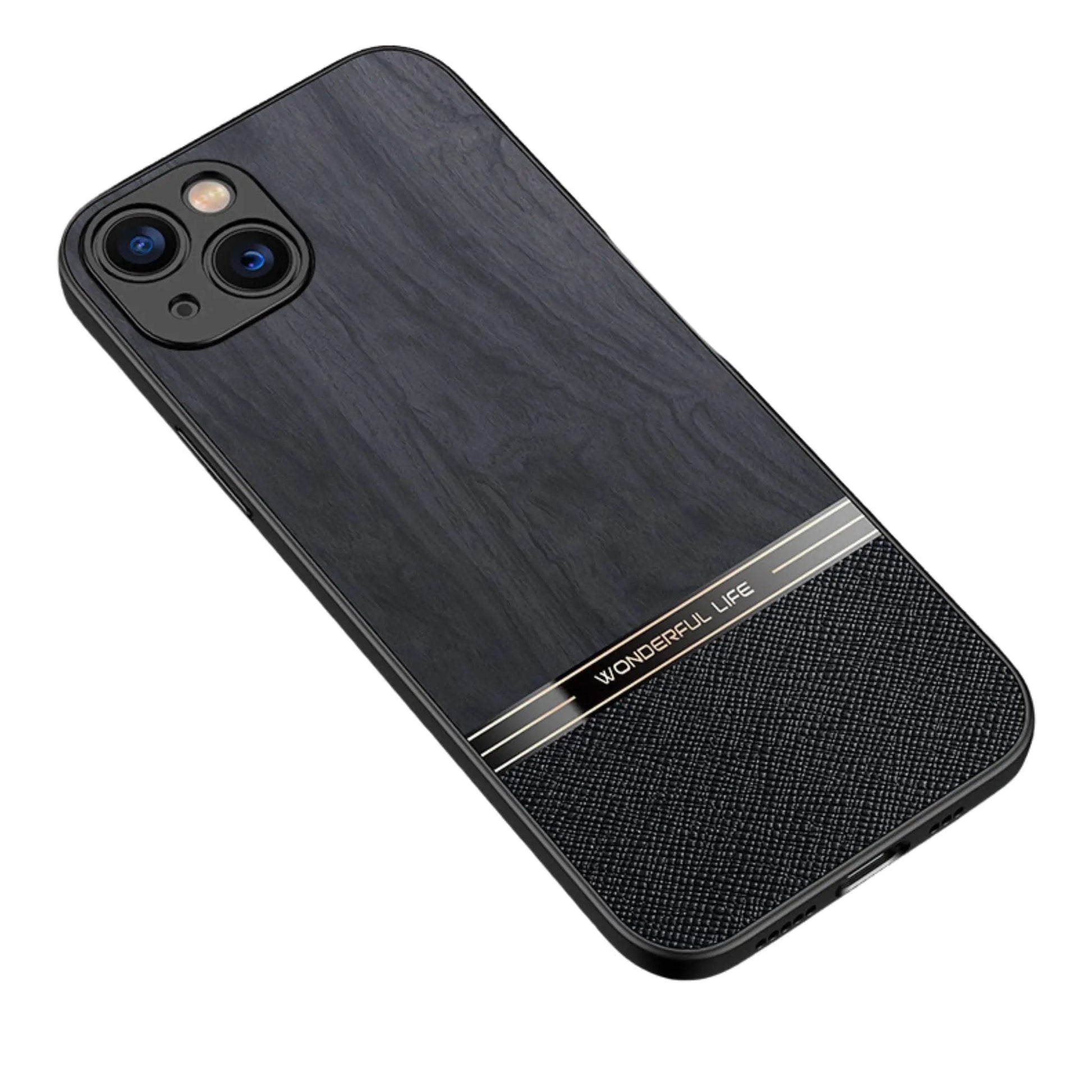 Anacotte iPhone 14 Pro frosted wood grain phone case-4