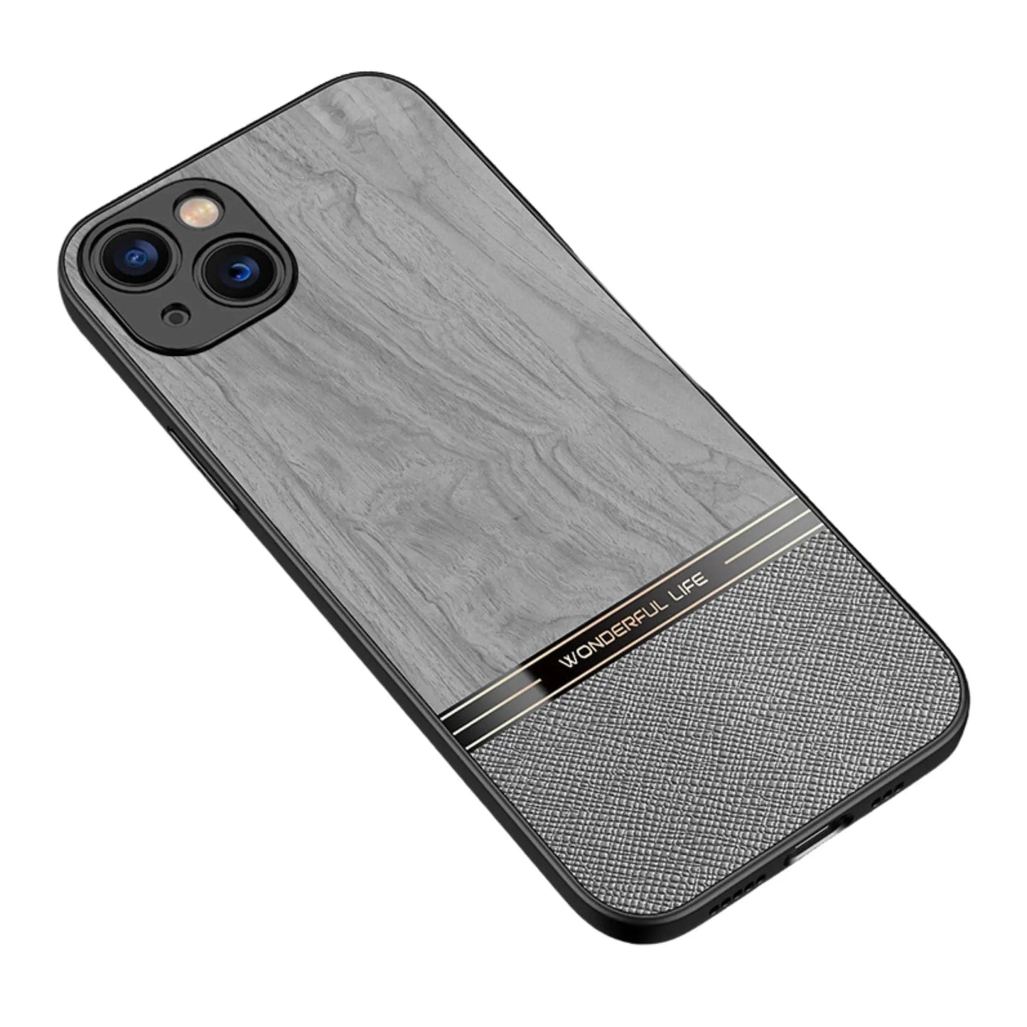 Anacotte iPhone 14 Pro frosted wood grain phone case-5