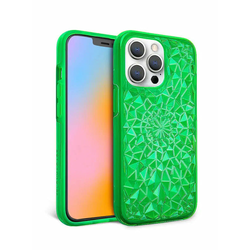 Neon Green Kaleidoscope iPhone Case-0