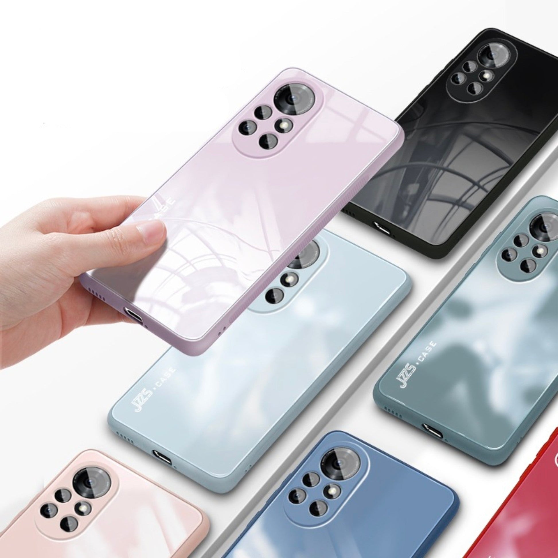 Liquid Glass Series with Lens Protection Phone Case fits P50, Honor, and Mate-3