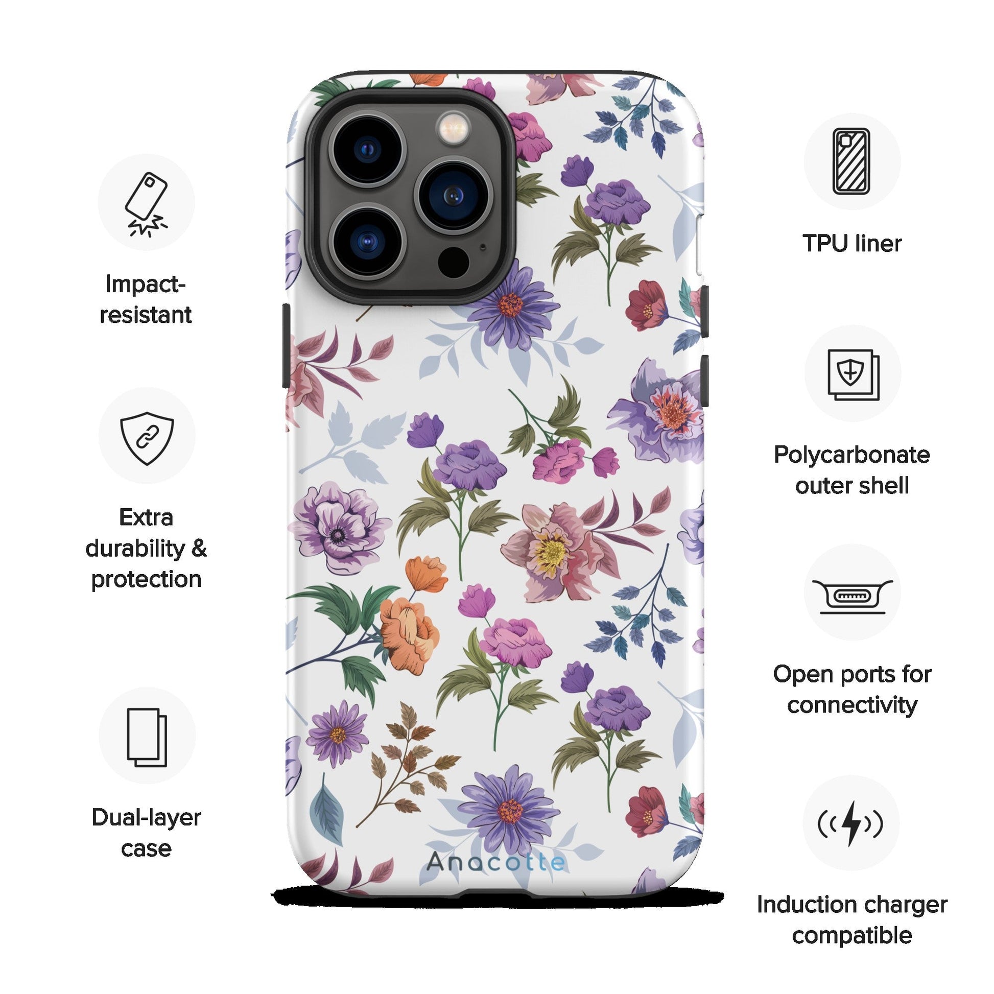 Anacotte Stylish Cute Floral iPhone Case-1