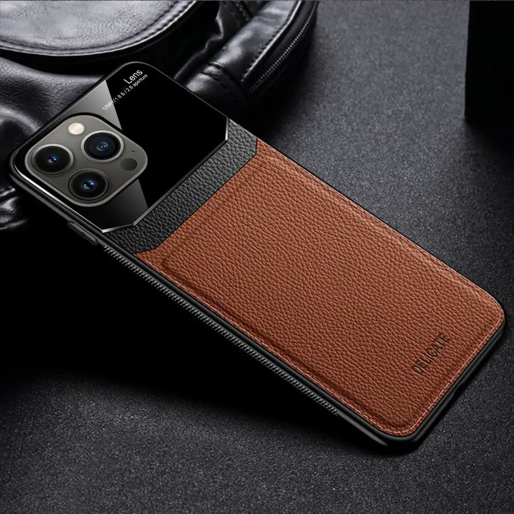 iPhone 14 Anacotte Leather Texture with Plexiglass iPhone case-5